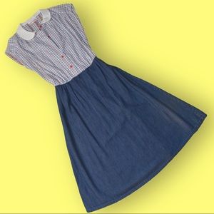 Gingham vintage dress.